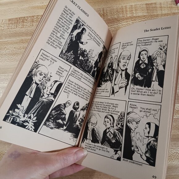The Scarlet Letter Nathaniel Hawthorne 1984 B&W Pocket Classics Comic PB Vintage - Picture 6 of 6